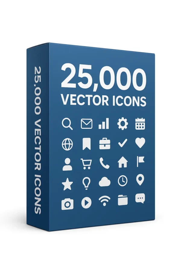 25,000 Vector Icons Bundle – Ultimate Collection for Designers & Editors | Scalable & Editable